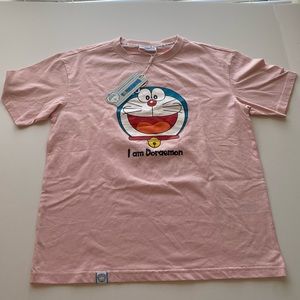 I Am Doraemon Small Pink T-Shirt FLAW New Tags